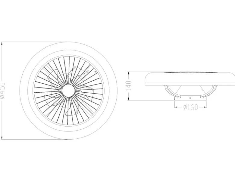 Große LED Deckenleuchte STOCKHOLM mit Ventilator & Fernbedienung Weiß, Ø 73,5cm