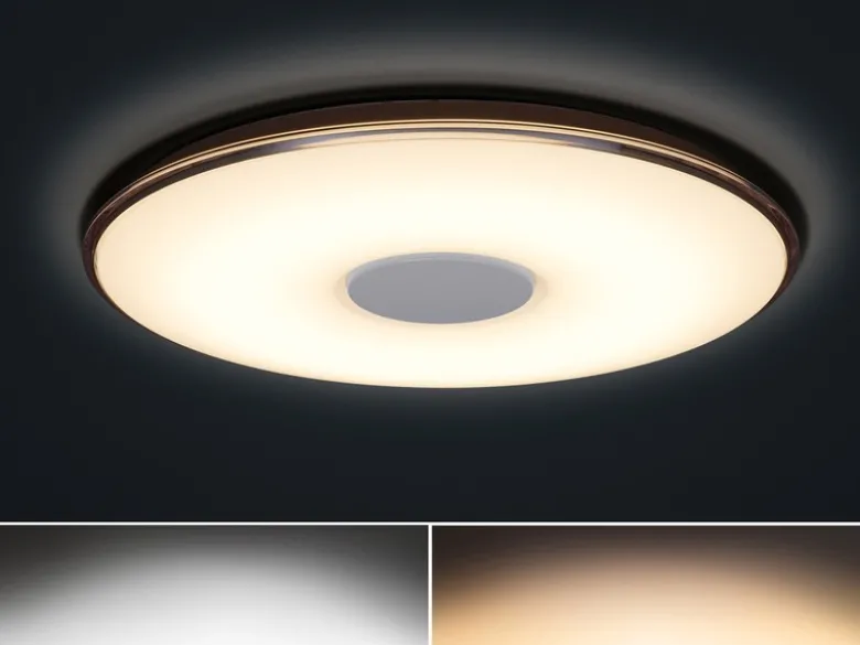 Große LED Deckenleuchte TOKYO flach mit Fernbedienung dimmbar, Ø60cm