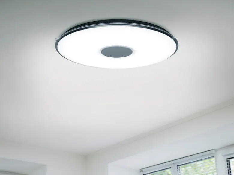 Große LED Deckenleuchte TOKYO flach mit Fernbedienung dimmbar, Ø60cm