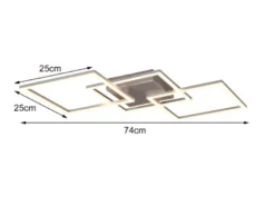 Große LED Deckenleuchte TRAIL Weiß schwenkbar, Neutralweiß, Breite 74cm