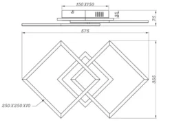 Große LED Deckenleuchte VENIDA eckig Schwarz, dimmbar, Breite 57cm