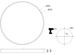Große LED Deckenleuchte WACO Schwarz extern dimmbar, hell mit 12.400 Lumen Ø75cm
