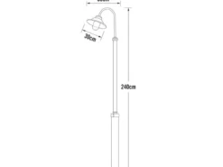 Große LED Mastleuchte VEGA aus Aluminium Schwarz, Höhe 240cm