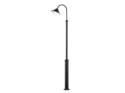 Große LED Mastleuchte VEGA aus Aluminium Schwarz, Höhe 240cm
