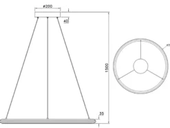 Große LED Pendelleuchte AMADOR Coffee, dimmbar & Lichtfarbe einstellbar Ø 75cm