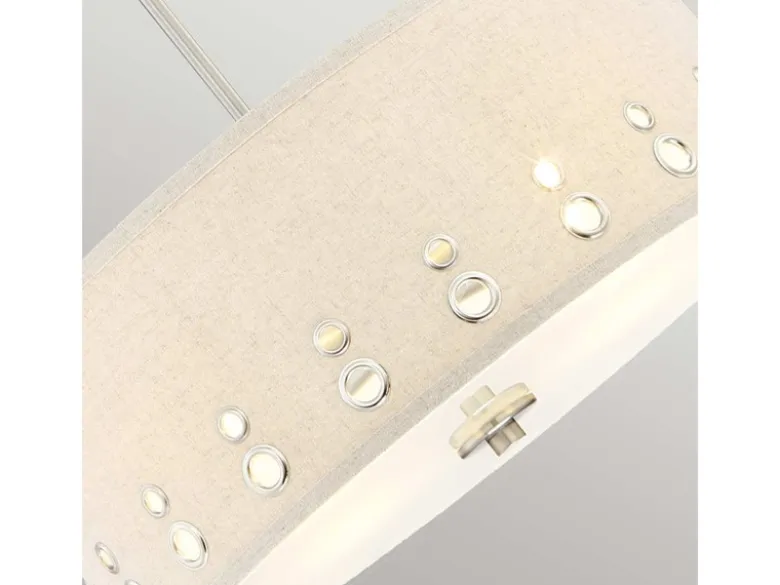 Große LED Pendelleuchte aus Stoff, 4-stufig höhenverstellbar, Ø 46cm