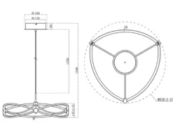 Große LED Pendelleuchte CHARIVARI Messing matt, Ø 62cm