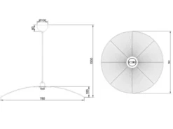 Große LED Pendelleuchte geflochten aus Papiergarn, Lampenschirm Ø 78cm