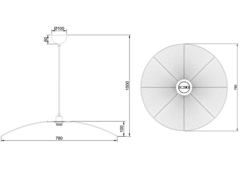Große LED Pendelleuchte geflochten aus Papiergarn, Lampenschirm Ø 78cm