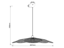 Große LED Pendelleuchte mit ausgefallenem Gitter Lampenschirm, Ø 87cm