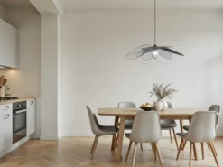 Große LED Pendelleuchte mit ausgefallenem Gitter Lampenschirm, Ø 87cm