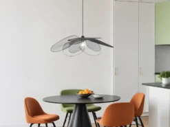 Große LED Pendelleuchte mit ausgefallenem Gitter Lampenschirm, Ø 87cm