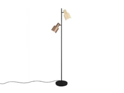 Große LED Stehleuchte mit 2 schwenkbaren farbigen Spots, Höhe 161cm