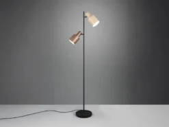 Große LED Stehleuchte mit 2 schwenkbaren farbigen Spots, Höhe 161cm
