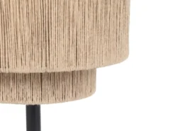 Große LED Tischleuchte aus Jute Natur im Boho Stil, Höhe 45cm
