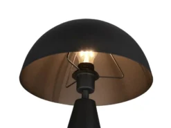 Große LED Tischleuchte in Pilzform aus Metall Schwarz, Höhe 43cm