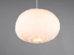 Große Pendelleuchte FURRY mit Kugel Lampenschirm aus Plüsch, Ø 50cm