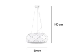 Große Pendelleuchte ZANDOR mit Lasercut Muster Weiß matt, Ø 50cm