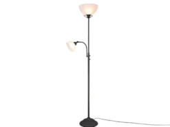 Großer LED Deckenfluter im Landhausstil mit Leselampe, Höhe 184cm