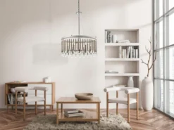 Großer LED Kronleuchter 6-flammig mit filigranem Kristall Glas Chrom, Ø 61,6cm