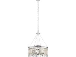 Großer LED Kronleuchter 6-flammig mit filigranem Kristall Glas Chrom, Ø 61,6cm