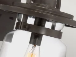Große rustikale LED Außenwandleuchte aus Aluminium, Höhe 49cm