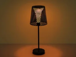 Große Solar Tischleuchten 2er SET mit gestanztem Metallschirm schwarz, Höhe 50cm
