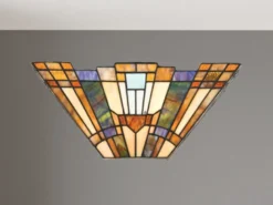 Große Tiffany Wandleuchte INGLENOOK mit E14 Lampenschirm Bunt, Breite 41cm