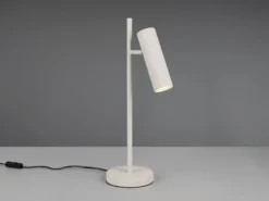 Große Tischlampe SOKA Metall Hellgrau mit schwenkbarem Spot, Höhe 50cm