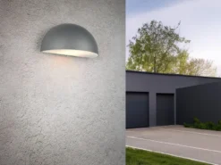 Halbrunde Downlight Außenwandleuchte MAAS Anthrazit, Breite 27cm