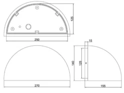 Halbrunde Downlight Außenwandleuchte MAAS Rostbraun, Breite 27cm