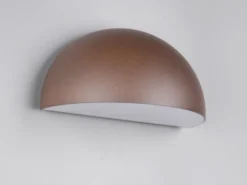 Halbrunde LED Downlight Außenwandleuchte Rostbraun, Breite 27cm