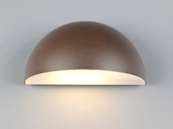 Halbrunde LED Downlight Außenwandleuchte Rostbraun, Breite 27cm