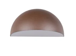 Halbrunde LED Downlight Außenwandleuchte Rostbraun, Breite 27cm
