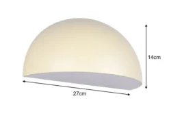 Halbrunde LED Downlight Außenwandleuchte Beige, Breite 27cm