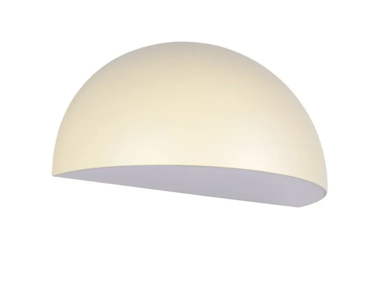 Halbrunde LED Downlight Außenwandleuchte Beige, Breite 27cm