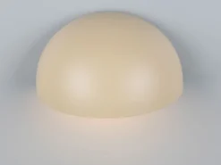 Halbrunde LED Downlight Außenwandleuchte Beige, Breite 27cm