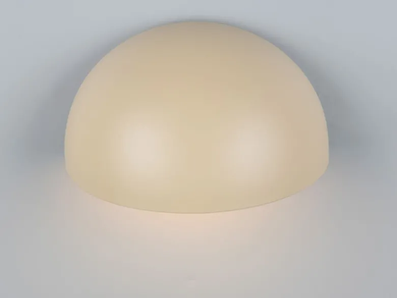 Halbrunde LED Downlight Außenwandleuchte Beige, Breite 27cm