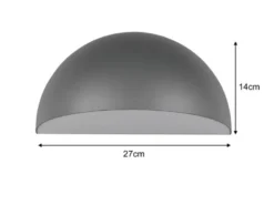 Halbrunde LED Downlight Außenwandleuchte Anthrazit, Breite 27cm