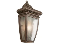 Historische Außenwandleuchte Halbschale VENETIAN RAIN, Bronze Höhe 30cm
