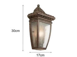Historische Außenwandleuchte Halbschale VENETIAN RAIN, Bronze Höhe 30cm