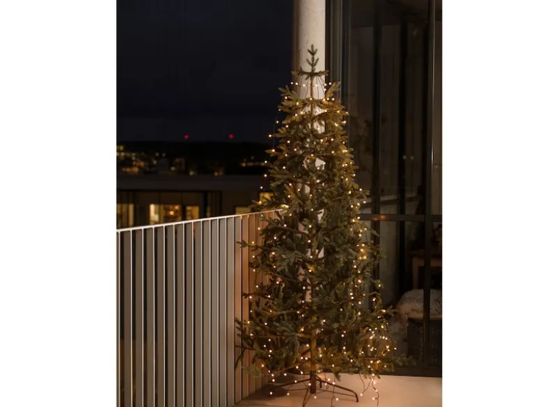 Hängende LED Christbaum Lichterkette 400 bernsteinfarbene LED´s - "Baummantel"