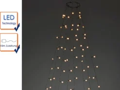 Hängende LED Christbaum Lichterkette 400 bernsteinfarbene LED´s -