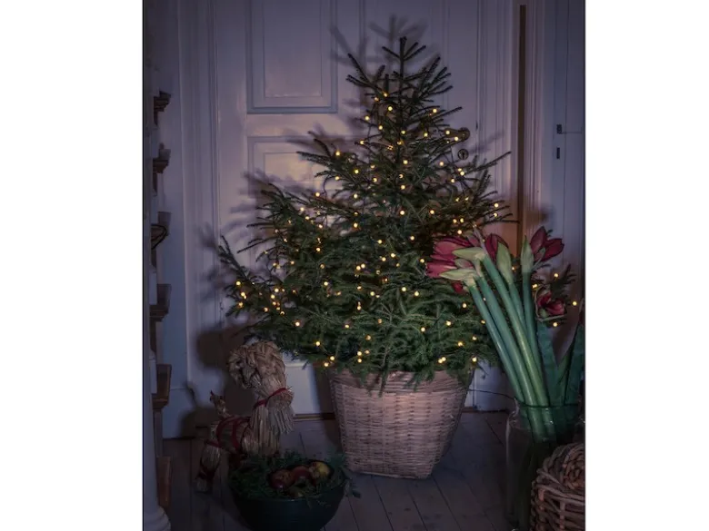 Hängende LED Christbaum Lichterkette 250 bernsteinfarbene LED´s - "Baummantel"