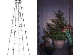 Hängende LED Christbaum Lichterkette 250 bernsteinfarbene LED´s -