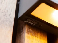 HYBRID LED Außenwandleuchten 2er SET, Solar & Strom 230V, Anthrazit 18cm breit