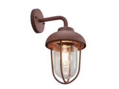 Industrial Außenwandleuchte Laterne in Rostoptik mit E27 LED, Höhe 33cm