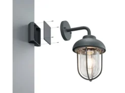 Industrial Außenwandleuchte Anthrazit Höhe 33cm inkl. Universal-Eckbefestigung