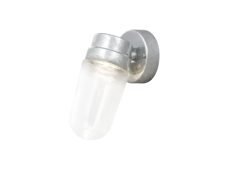 Industrial LED Außenwandleuchte VEGA Stahl & Klarglas, Höhe 24,5cm
