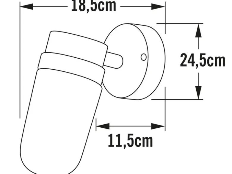 Industrial LED Außenwandleuchte VEGA Stahl & Klarglas, Höhe 24,5cm